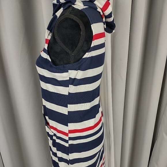 Exist Zip Up Dress Sailor Anchor W/Stripes & Hoodie Size Small - Picture 4 of 13